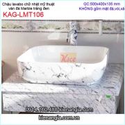 Chậu lavabo đặt bàn vân đá Marble trắng vân đen KAG-LMT106