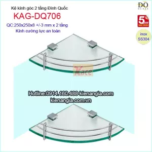 Kệ kiếng góc 2 TẦNG phòng tắm Đình quốc DQ KAG-DQ706