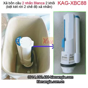 Xả 2 nhấn Blanca cao cấp bồn cầu 2 khối,bệt két rời KAG-XBC88