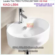 Chậu lavabo tròn nhỏ treo tường,đặt bàn Việt Nhật KAG-LB94