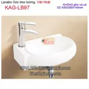 Chậu lavabo góc trái  treo tường xinh xinh Việt Nhật KAG-LB97