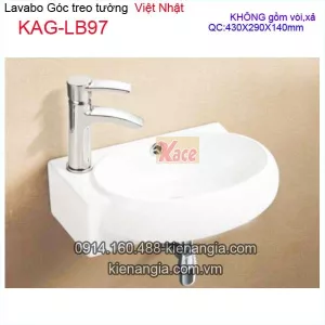 Chậu lavabo góc trái  treo tường xinh xinh Việt Nhật KAG-LB97