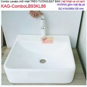 Combo lavabo đặt bàn,vòi inox 304 vân đá KAG-ComboLB93KL86