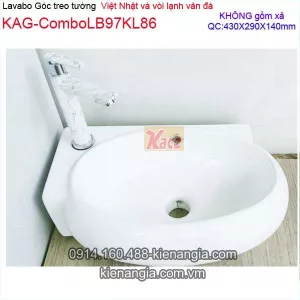Combo lavabo góc và vòi inox 304 vân đá KAG-ComboLB97KL86