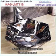 Chậu lavabo lục giác nghệ thuật đặt bàn vân đá KAG-LMT118