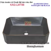 Chậu lavabo mỹ thuật sứ mỹ thuật màu đen huyền bí KAG-LMT88