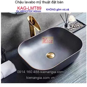 Chậu lavabo mỹ thuật sứ mỹ thuật màu đen huyền bí KAG-LMT89