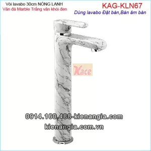 Vòi 30cm lavabo nóng lạnh vân đá Marble trắng khói KAG-KLN67