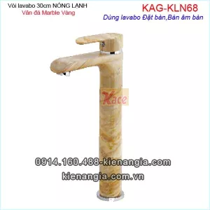 Vòi 30cm chậu nóng lạnh vân đá marble vàng nâu KAG-KLN68
