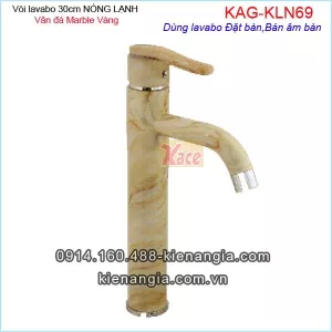 Vòi 30cm chậu nóng lạnh vân đá marble vàng nâu KAG-KLN69