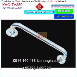 Thanh tay vịn inox sus304 lắp âm an toàn người già,bệnh viện dài 35cm KAG-TTV350