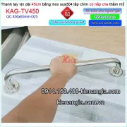 Thanh tay vịn inox sus304 lắp âm an toàn người già,bệnh viện dài 45cm KAG-TTV450