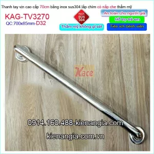Thanh tay vịn inox sus304 ống lớn lắp âm an toàn bệnh viện 70cm KAG-TTV3270