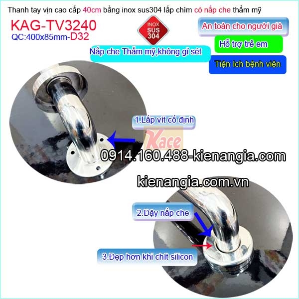 KAG-TV3240-Lap-dat-Tay-vin-inox-SUS304-ong-lon-D32-dai-40cm-vit-chim-giau-oc-KAG-TV3240-lap-dat