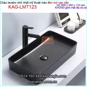Chậu lavabo đen  mờ cao cấp đặt bàn KAG-LMT123