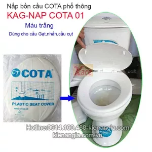Nắp nhựa bồn cầu phổ thông màu trắng KAG-NAPCOTA01
