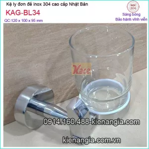 Kệ ly đơn bằng inox Nhật Bản KAG-BL34