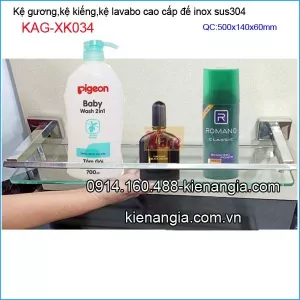 Kệ kiếng pát vuông inox sus304 KAG-XK034