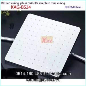 Đầu sen phun mưa vuông 22cm đẹp khách sạn KAG-BS34