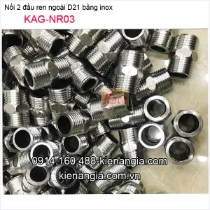 Nối 2 đầu ren ngoài D21 inox-KAG-NR03