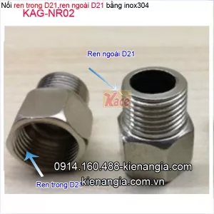 Nối ren ngoài,ren trong D21 bằng inox-KAG-NR02