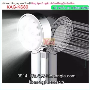 Vòi sen tắm masasge 2 mặt có ngăn dầu gội,sữa tắm KAG-KS80 không dây