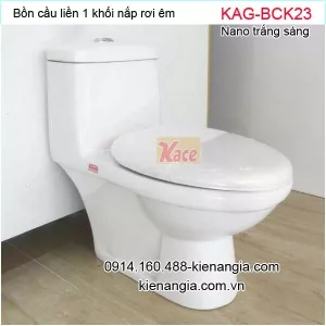 Bồn cầu 1 khối Nano trắng sáng mẫu mới nhất giá rẻ KAG-BCK23