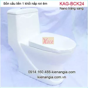 Bồn cầu 1 khối Nano trắng sáng mẫu mới nhất giá rẻ KAG-BCK24