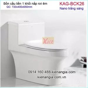 Bồn cầu 1 khối Nano trắng sáng mẫu mới nhất giá rẻ  KAG-BCK26