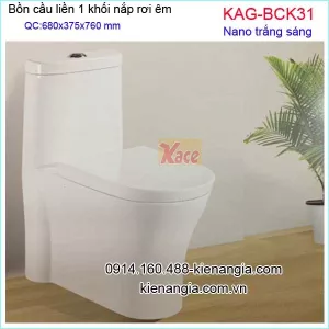 Bồn cầu 1 khối Nano trắng sáng mẫu mới nhất giá rẻ  KAG-BCK31