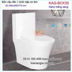 Bồn cầu 1 khối Nano trắng sáng mẫu mới nhất giá rẻ  KAG-BCK30
