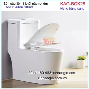 Bồn cầu 1 khối Nano trắng sáng mẫu mới nhất giá rẻ  KAG-BCK28
