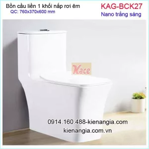 Bồn cầu 1 khối Nano trắng sáng mẫu mới nhất giá rẻ  KAG-BCK27