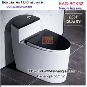 Bồn cầu 1 khối Nano trắng sáng mẫu mới nhất giá rẻ  KAG-BCK32