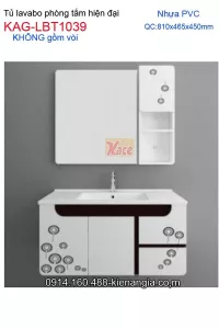 Tủ lavabo PVC dài 80cm phòng tắm hiện đại KAG-LBT1039