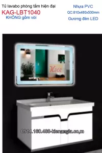 Tủ lavabo PVC dài 80cm phòng tắm hiện đại KAG-LBT1040