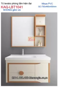 Tủ lavabo PVC dài 70cm phòng tắm hiện đại KAG-LBT1041