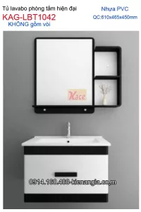Tủ lavabo PVC dài 60cm phòng tắm nhỏ hiện đại KAG-LBT1042