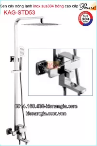 Sen cây vuông ,sen tắm đứng inox sus304 bóng Proxia KAG-STD53