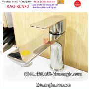 Vòi chậu lavabo nóng lạnh inox  bóng 304 Proxia KAG-KLN70