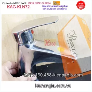 Vòi chậu lavabo nóng lạnh inox  bóng 304 Proxia KAG-KLN72