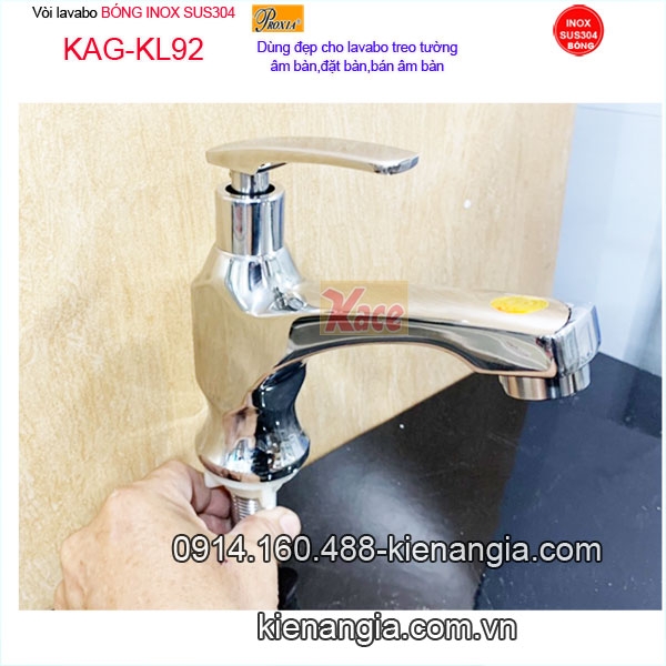 Vòi chậu lavavo inox bóng sus304 Proxia KAG-KL92