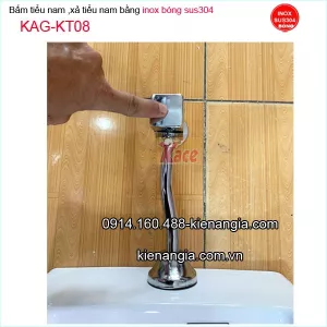 Nhấn hơi,van nhấn xả tiểu nam inox bóng sus304 KAG-KTB08, xả nhấn bệ tiểu