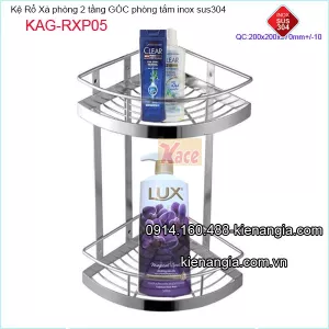 Kệ rổ lưới góc 2 tầng nhỏ 20cm inox 304 giá rẻ KAG-RXP05