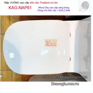 Nắp đậy bồn cầu vuông Thailand rơi êm cao cấp KAG-NAP61