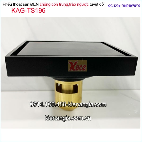 Thoát sàn chống hôi màu đen mỹ thuật 12x12xD496090 KAH-TS196