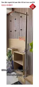 Sen tắm đứng ngoài trời,sen tắm hồ bơi  inox sus304 KAG-SHB01
