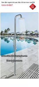 Sen tắm đứng ngoài trời,sen tắm hồ bơi  inox sus304 KAG-SHB07