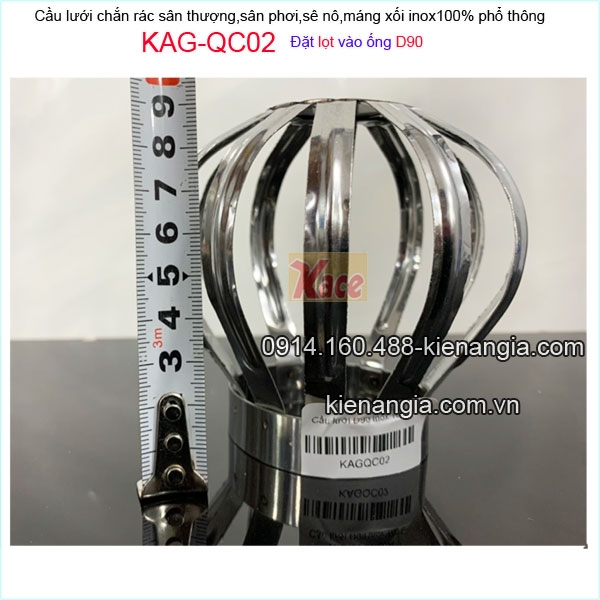 KAG-QC02-qua-cau-chan-rac-san-thuong-san-phoi-inox-pho-thong-D90-KAG-QC02-chieu-cao