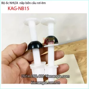 Ốc nắp bồn cầu KAG-NB15 dài 10cm dùng 100% nắp cầu khuy lỗ tròn nhựa dày -CÀNG DÀI CÀNG CHẶT-Chân (ốc khóa) nắp bàn cầu